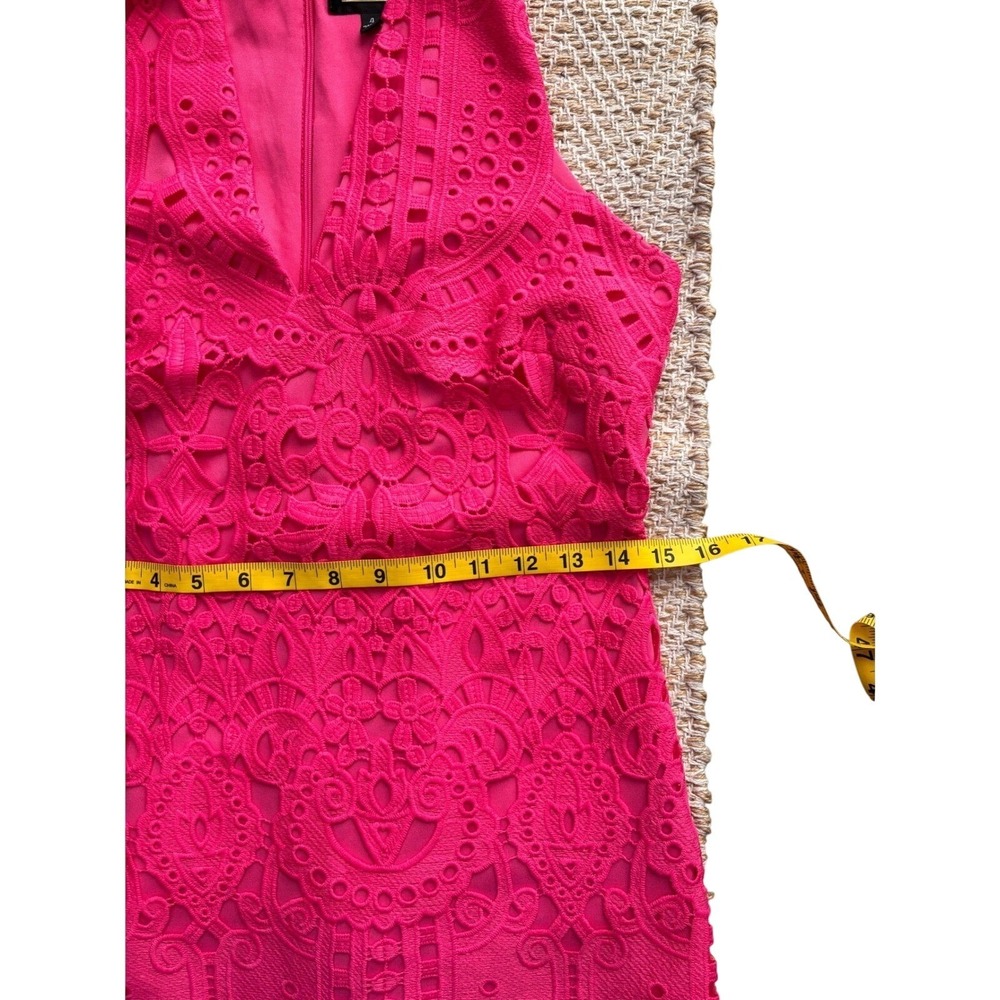 Pink Lace Dress Sleeveless High Neck V-Cutout‎ D3515 Size 4 - Picture 7 of 9
